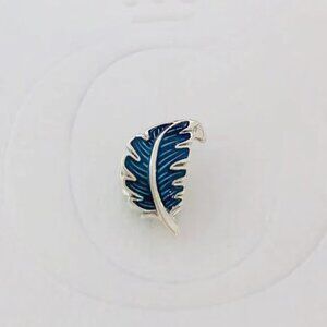 Pandora Blue Curved Feather Charm